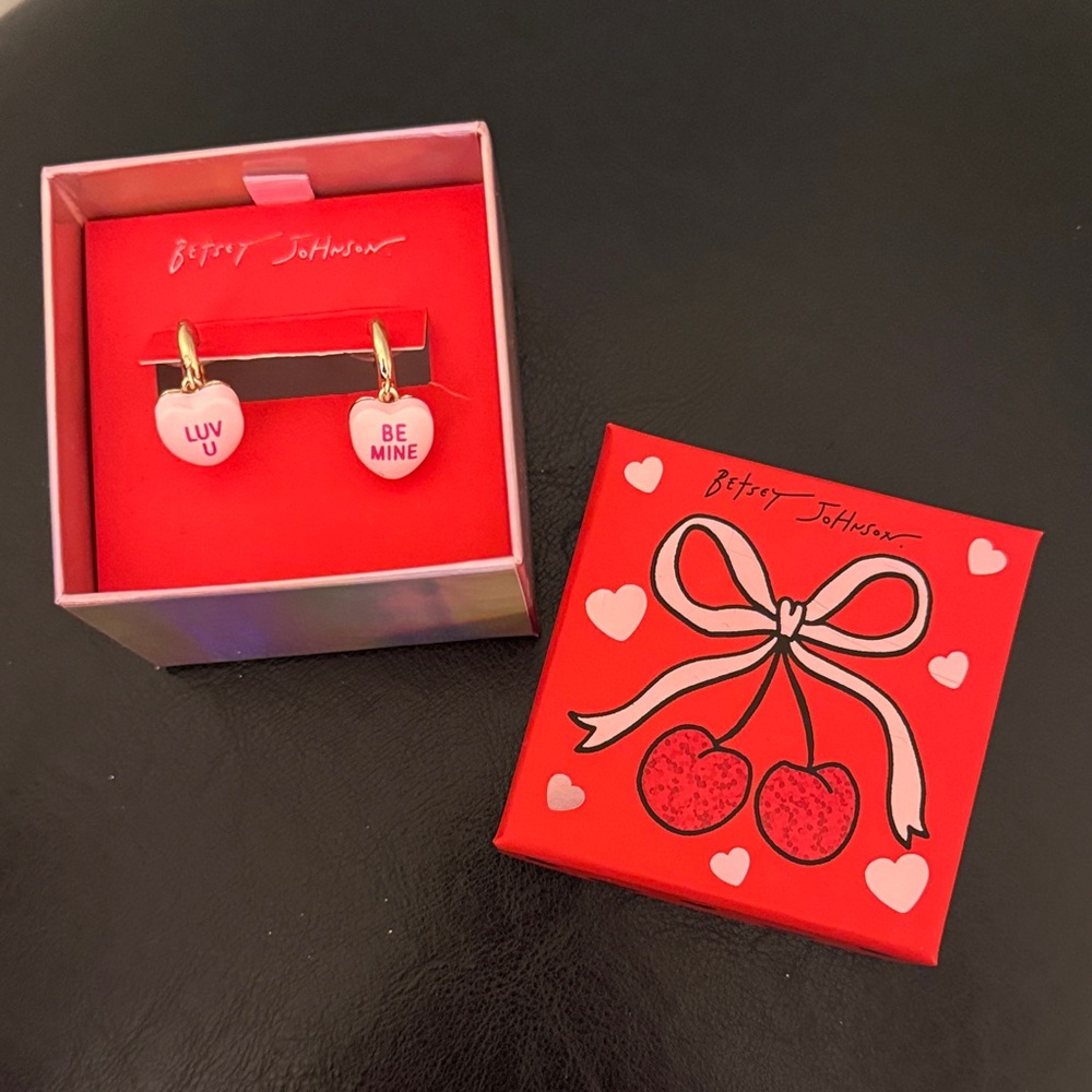 Betsey Johnson Candy Heart Earrings. Brand New!
